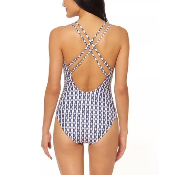 SALE 5/$25 Jessica Simpson Venice Beach Plunging Strappy One Piece Swimsuit NWT - Picture 2 of 14